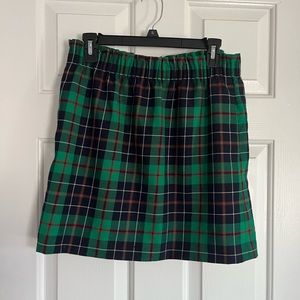J.Crew Plaid Green Wool Dublin Tartan City Mini Skirt
